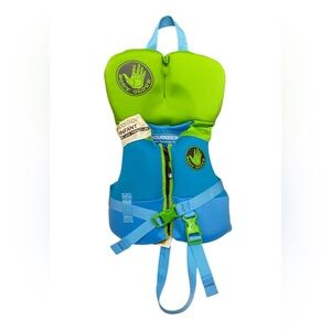 Body Glove Infant PFD Life Jacket, Less than 30 lbs, Blue/Green NWOT
